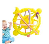 Baby Teether - Toyage sensoriel en rotation, Chewer à boule de Rattle | Sphère à crochet texturée douce favorise le mouvement de la main