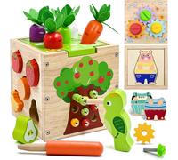 Baby Toy 1 2 3 Years,5 in 1 Activity Cube Baby 1 2 3 4 Toy Gift Boy Girl,49 Pcs Montessori Educational and Development Wood Games Kids 12 18 Months