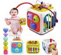Baby Toy 1 2 Year 7 in 1 Montessori Sensory Toys for Baby 6 9 12 18 Months Newborn Girl Boy Educational Gift Motor Skills Activity Cube Games for Children 1 2 Years Birthday Christmas Gift