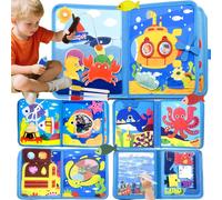 Baby Toy 1 Year Busy Board Montessori Age 1 Year with 6 Layers Board,Toy Child 1 2 3 4 Years Montessori Games Activity and Development Toys,Gift Child 1-3 Years (Ocean)