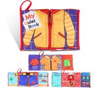 Baby Toy Montessori Busy Board 1 2 3 Years,Quiet Book Toy for Children 12 18 Months,10 in 1 Soft Fabric Early Learning Skills,Baby Book Toy Gift for Boys and Girls 1-3 Years