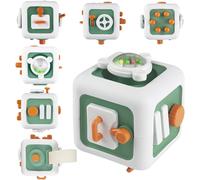 Baby Toys,6 in 1 Baby Activity Cube,Sensory Montessori Travel Child Toys for Babies,Children with Cubic Activities,1 Year or Up Montessori Cubes Gifts