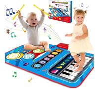 Baby Toys for 1 Year Old: Baby Musical Mat Toddler Toys Age 1-2 - 2 in 1 Piano Drum Babies Play Mat - Infant Music Toy 12-18 Months