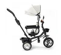 Baby Tricycle 4 in 1-Avec rétroviseur à cloche-Gris clair -Poussette multi-mode pour aider bébé à voyager en toute sérénité