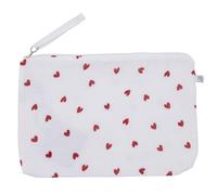 Baby trousse gaze de coton imprimé cœurs - Compacte et pratique pour balade - Accroche poussette ou sac à main - Format nomade pour couches, lingettes, rechange - Design chic
