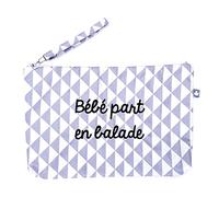 Baby Trousse plastifiée"Bébé part en balade" gris/blanc