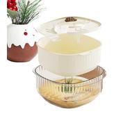 Baby Turtle Tank, Small Multi-Function Habitat, Clear Water Terrarium Featuring Feeding Area, Aquatic Enclosure with Climbing Ramp, Reptile Tank for Hermit Crabs Crayfish Fish Amphibians Pets