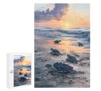 Baby Turtles Sunset Beach Puzzle 1000 Pièces Educa Jouet en Bois Cadeau Unique Décoration Intérieure Jeu Éducatif Challenge Toy Adultes Et Enfants À Partir De 14 Ans 1000 PCS