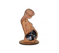 Baby Ultrasound Photo Frame Wooden Pregnant Woman Photo Holder Standing Sonogram Picture Frame Baby Keepsake Pregnancy Gift for New Moms Dads