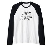 Baby Vibes Retro Born 90's Era Nostalgia Lover Manche Raglan