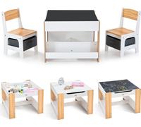 Baby Vivo Ensemble de salon pour enfant avec table multifonctionnelle et 2 chaises en bois - Mia