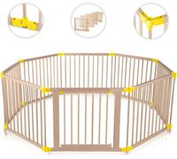 Baby Vivo parc en bois 8 éléments - personnalisable - PREMIUM en jaune