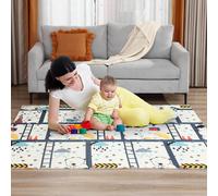 Baby Vivo Tapis de jeu / Tapis de jeu pour enfants double face avec forêt 200 x 180 cm - Ours