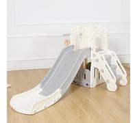 Baby Vivo Toboggan Enfant Aire de jeux Jeu d'Extérieur et à l'Intérieur pour Enfants Jardin Royaume en Gris/Beige