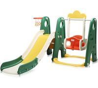 Baby Vivo toboggan pour enfants / toboggan avec panier de basket - Froggy en vert foncé
