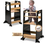 Baby Vivo Tour d'apprentissage en bois réglable en hauteur - Noah en noir