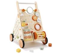 Baby Walker en bois avec centre d'activités pour filles et enfants, jouets de marche pour enfants apprenant à marcher, s'asseoir pour se tenir debout, 10-12 mois, 1, 2 et 3 ans