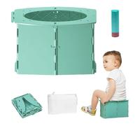 Baby Whisper Co Potty de voyage, Pottypal - Potty portable, siège de pot pliable avec sacs de nettoyage, pot portable pour tout jeune enfant, s'appliquer au camping, au tourisme (vert)