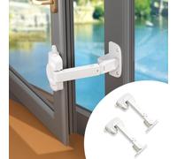 Baby Window Safety Lock,Child Proof Window Limiter,Adjustable Lock Latch For Aluminum And Wooden Window Frames (White,2pcs)
