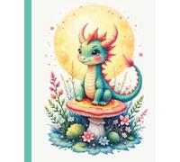 Baby Woodland Dragon Composition Notebook: Wide Ruled | Cute Fantasy Dragon on Mushroom | Writing Journal for School, Notes, or Creative Ideas