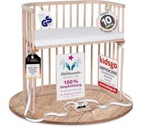 babybay Boxspring lit cododo en Bois de hêtre Massif/Compact et modulable/Hauteur du lit réglable en continu/lit bébé évolutif (Naturel Non traité) / avec Matelas