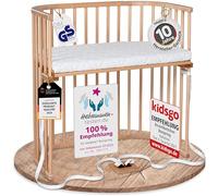 babybay Boxspring lit cododo en Bois de hêtre Massif/Compact et modulable/Hauteur du lit réglable en continu/lit bébé évolutif (Vernis Naturel) / avec Matelas