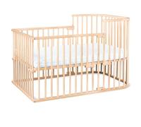 babybay Boxspring lit cododo en Bois de hêtre Massif/Compact et modulable/Hauteur du lit réglable en continu/lit bébé évolutif (Vernis Naturel) / Parure de lit pour Enfants