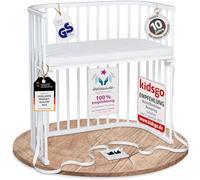 babybay Boxspring lit cododo en bois de hêtre massif / compact et modulable / hauteur du lit réglable en continu / lit bébé évolutif (peint en blanc) / Avec matelas