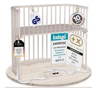 babybay Boxspring XXL lit cododo en Bois de hêtre Massif/Compact et modulable/Hauteur du lit réglable en continu/lit bébé évolutif (Peint en Beige) / sans Matelas
