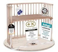 babybay Boxspring XXL lit cododo en Bois de hêtre Massif/Compact et modulable/Hauteur du lit réglable en continu/lit bébé évolutif (Vernis Naturel) / sans Matelas