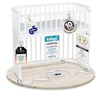 babybay Boxspring XXL lit cododo en Bois de hêtre Massif/Compact et modulable/Hauteur du lit réglable en continu/lit bébé évolutif (Peint en Blanc) / avec Matelas, Barres, Roues