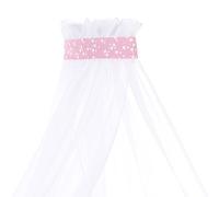 babybay Ciel de lit piqué avec Bande Compatible avec Tous Les modèles jusqu'à 96 cm de Longueur, Baies et étoiles Blanches