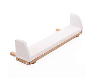 babybay Côté d'extension laqué Naturel avec complément de Matelas Blanc Compatible avec Les modèles Maxi, Boxspring et Comfort Plus