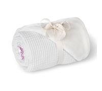 babybay Couverture Douillette 75 x 100 cm nid d'abeille, Blanche