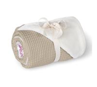 babybay Couverture Douillette 75 x 100 cm nid d'abeille, Sable