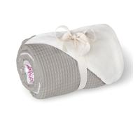 babybay Couverture Douillette 75 x 100 cm piquée gaufrée, Gris Blanc