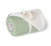 babybay Couverture Douillette 75 x 100 cm piquée gaufrée, Vert Jade