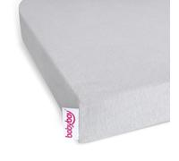 babybay Drap-Housse Deluxe en Jersey avec Membrane Compatible avec Les modèles Maxi, Midi, Boxspring, Comfort et Comfort Plus, Gris Tendre