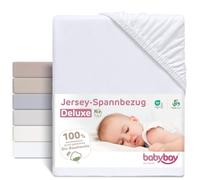 babybay Drap-Housse en Jersey de qualité supérieure - Coton Biologique - Convient pour Le modèle de côté d'extension pour sommier tapissier XXL - Blanc