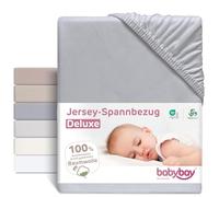 babybay Drap-Housse en Jersey Deluxe Compatible avec Le modèle de Matelas de lit d'enfant - Original et Maxi - Gris