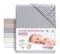 babybay Lot de 2 draps-Housses en Jersey Deluxe pour modèle Original, Gris