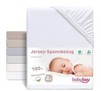 babybay Lot de 2 draps-Housses en Jersey pour modèle Original, Blanc