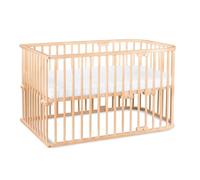 babybay Maxi lit cododo en Bois de hêtre Massif/Compact et modulable/Hauteur du lit réglable en continu/lit bébé évolutif (Naturel Non traité) / Parure de lit pour Enfants