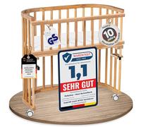 babybay Maxi lit cododo en Bois de hêtre Massif/Compact et modulable/Hauteur du lit réglable en continu/lit bébé évolutif (Hêtre huilé) / avec Matelas, Barres, Roues