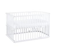 babybay Maxi lit cododo en Bois de hêtre Massif/Compact et modulable/Hauteur du lit réglable en continu/lit bébé évolutif (Peint en Blanc) / Parure de lit pour Enfants