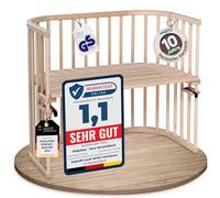 babybay Maxi lit cododo en bois de hêtre massif / compact et modulable / hauteur du lit réglable en continu / lit bébé évolutif (naturel non traité) / Sans matelas