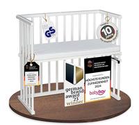 babybay Midi lit cododo en Bois de hêtre Massif/Compact et modulable/Hauteur du lit réglable en continu/lit bébé évolutif (Peint en Blanc) / avec Matelas