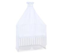 babybay Moustiquaire et Ciel de lit piqué avec Bande Compatible avec Tous Les modèles jusqu'à 96 cm de Longueur, étoiles Blanches et Gris Perle