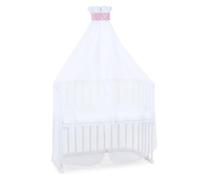 babybay Moustiquaire et Ciel de lit piqué avec Bande Compatible avec Tous Les modèles jusqu'à 96 cm de Longueur, Baies et étoiles Blanches