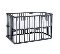 babybay Original lit cododo en Bois de hêtre Massif/Compact et modulable/Hauteur du lit réglable en continu/lit bébé évolutif (Peint en Gris Ardoise) / Parure de lit pour Enfants